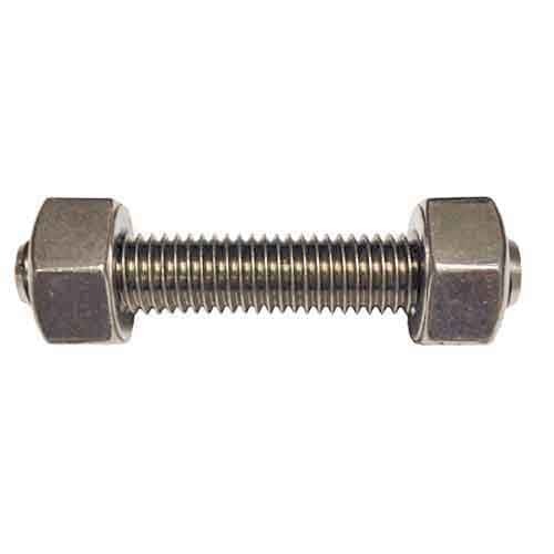B8GR8124 1/2"-13 X 4" A193-B8 Stud w/ 2 each A194-GR.8 Heavy Hex Nuts, 304 Stainless