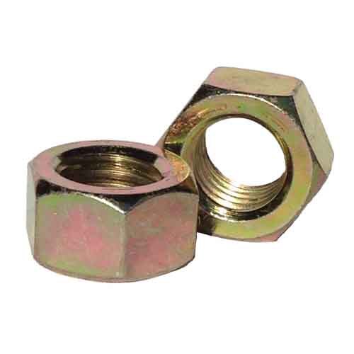 8HN114 1-1/4"-7 Grade 8, Finished Hex Nut, Med. Carbon, Coarse, Zinc Yellow, (Import)