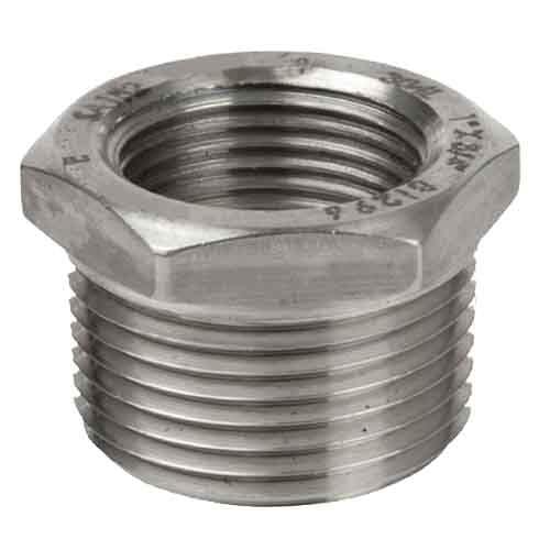 HXBU238S 2" x 3/8" Hex Bushing, 150#, Threaded, T304 Stainless