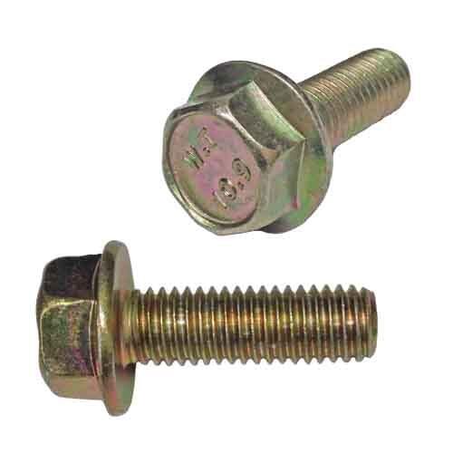 10MFB812535D6921FTZY M8-1.25 X 35 mm Hex Flange Screw (FT), Non-Serrated, DIN 6921, Class 10.9, Zinc Yellow