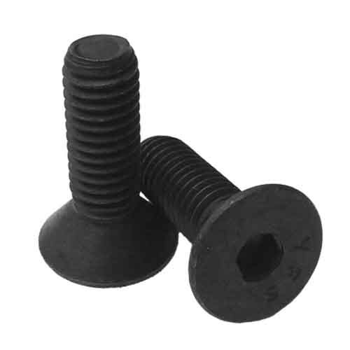 MFSC6120 M6-1.0 X 20 mm Flat Socket Cap Screw, Coarse, 12.9, Alloy, Black Oxide, DIN 7991