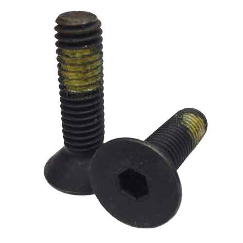 FSCSF1438NPA 1/4"-28 X 3/8" Flat Socket Cap Screw, w/Nylon Patch, Fine, Alloy, Black Oxide