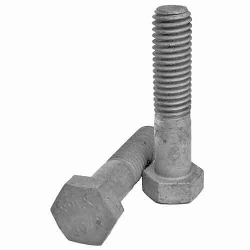 2C782G 7/8"-9 X 2" Hex Bolt, A307 Grade A, Coarse, HDG