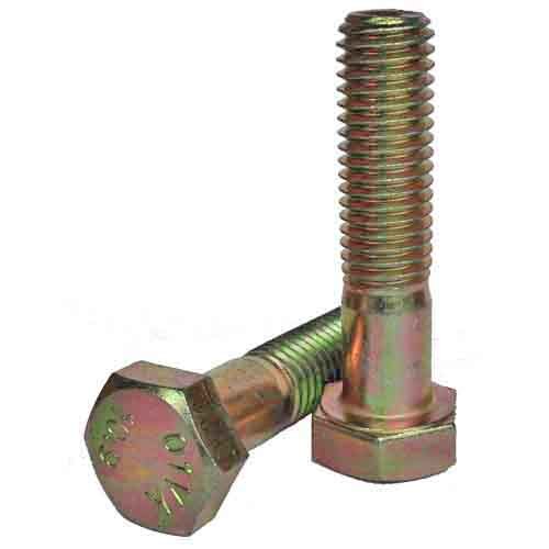 10MHC812570 M8-1.25 X 70 mm  Hex Cap Screw, Coarse, Gr. 10.9, DIN 931 (PT), Zinc Yellow