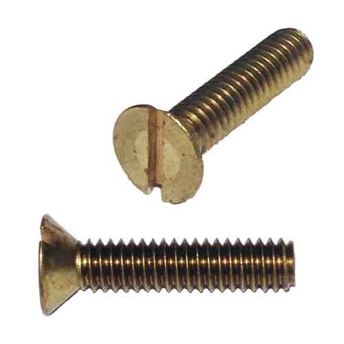 FMS614B #6-32 x 1/4" Flat Head, Slotted, Machine Screw, Coarse, Brass