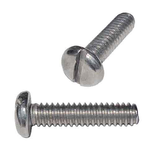 PMS414S #4-40 x 1/4" Pan Head, Slotted, Machine Screw, Coarse, 18-8 Stainless
