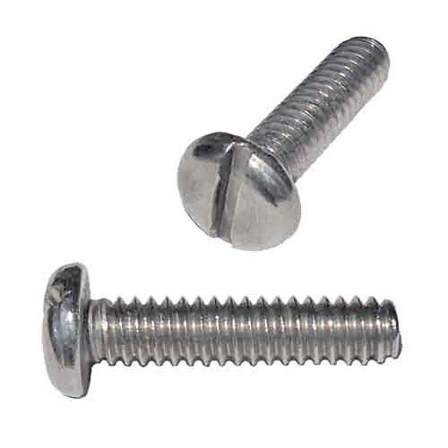 MPMS5816S M5-0.8 X 16 mm Pan Head, Slotted, Machine Screw, Coarse, DIN 85, 18-8 (A2) Stainless