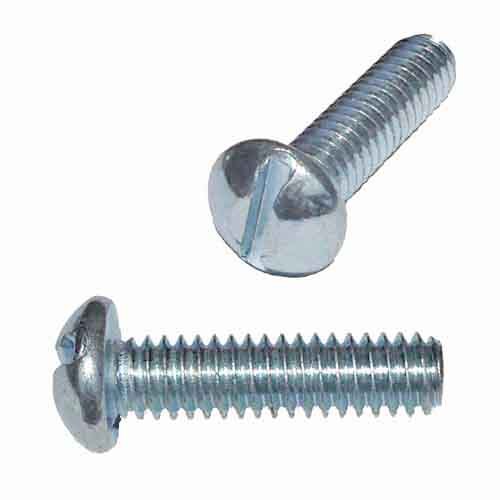 RMS6112 #6-32 x 1-1/2" Round Head, Slotted, Machine Screw, Coarse, Zinc