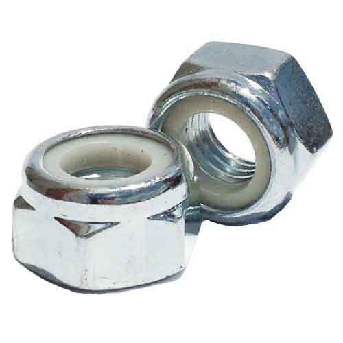 MLNF81DIN982 M8-1.0 Nylon Insert Locknut, Fine, Class 8, DIN 982, Zinc