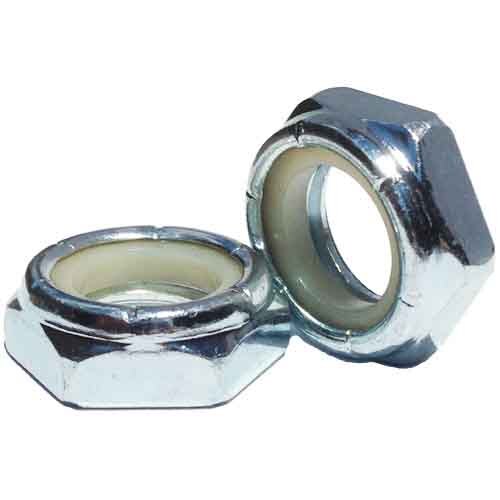 NTE1 1"-8 Thin Height Nylon Insert Locknut, (NTE), Coarse, Low Carbon, Zinc