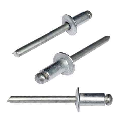AB56A 5/32" X 3/8" Blind Rivet, Dome Head, All Aluminum Rivet/Mandrel