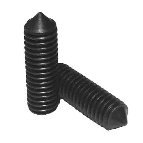 SSS8316CP #8-32 x 3/16" Socket Set Screw, Cone Point, Coarse, Alloy, Black Oxide