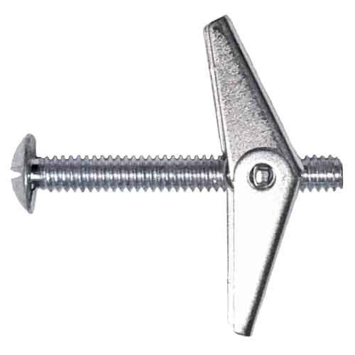 TBM145 1/4"-20 X 5" Mushroom Head, Slotted, Toggle Bolt, Zinc