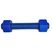 1"-8 X 5-1/2" A193-B7 Stud w/ 2 each A194-2H Heavy Hex Nuts, Teflon (Xylan) Blue