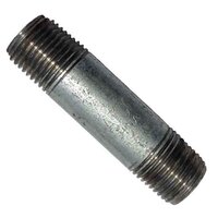 1" X 2" Pipe Nipple, Welded Steel, Schedule 40, Galvanized