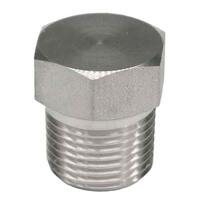 HHP12FT3S304 1/2" Hex Head Plug, Forged, Threaded, Class 3000, T304/304L Stainless