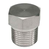 HHP38FT3S316 3/8" Hex Head Plug, Forged, Threaded, Class 3000, T316/316L Stainless