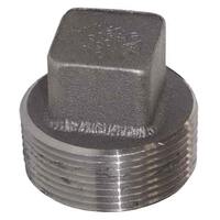 1-1/2" NPT Square Head Plug, Forged Steel, Threaded, 3000#