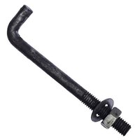1"-8 X 16" L-Shaped Foundation Bolt, w/ Hex Nut & Flat Washer, Plain