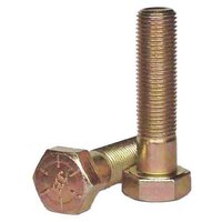 1"-14 X 5" Hex Cap Screw, Grade 8 (SAE J429), Fine, Zinc Yellow,  (Import)