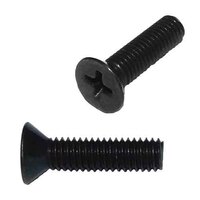 #4-40 X 1/2" Flat Head, Phillips. Machine Screw, Coarse, Black Oxide