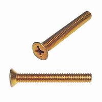 #2-56 X 1/4" Flat Head, Phillips. Machine Screw, Coarse, Brass