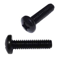 #10-32 X 1/2" Pan Head, Phillips, Machine Screw, Fine, Black Oxide