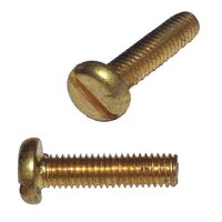 PMS634B #6-32 x 3/4" Pan Head, Slotted, Machine Screw, Coarse, Brass