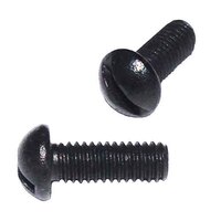 #8-32 X 1/2" Round Head, Slotted, Machine Screw, Coarse, Black Oxide