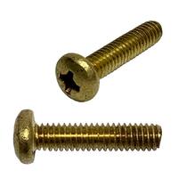 PPMS6516B #6-32 x 5/16" Pan Head, Phillips, Machine Screw, Coarse, Brass