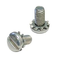 PMSF01012SEMEXT #10-32 X 1/2" Pan Head, Slotted, Machine Screw, w/ External Sems, Zinc