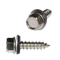#14 X 1-1/4" Hex Washer Head, Sheeting Screw, Type A, w/ Bonded Washer, 18-8 Stainless