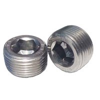 1/16"-27 NPT, Socket Pipe Plug, 18-8 Stainless