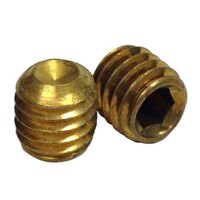 SSS01014B #10-24 x 1/4" Socket Set Screw, Cup Point, Coarse, Brass