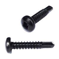 #10 X 1-1/2" Pan Head, Square Drive, Self-Drilling Screw, Black Zinc